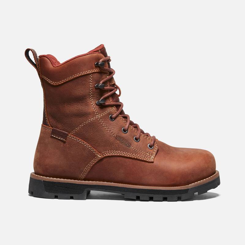 Keen Seattle Waterproof 8" Aluminum Toe Arbeitsschuhe Damen DE-28916 Gingerbread/Black - Keen Damens